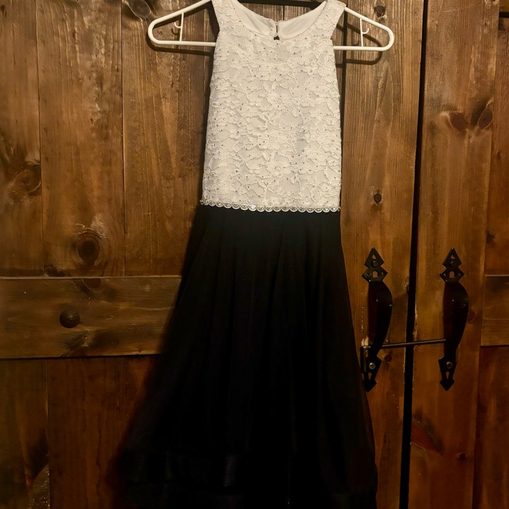 Elegant Lace Top Black Dress